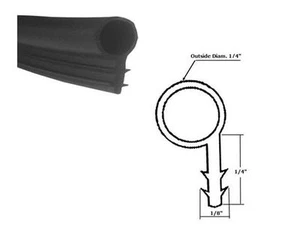 Black Kerf-Mounted Bulb Type Weatherstriping - 50 ft Roll - Picture 1 of 1