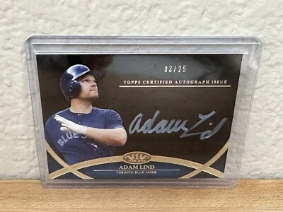 2012 Topps Tier One Crowd-Pleaser Auto White Ink /25 Adam Lind #CPA-ALI Auto - Image 1 of 3
