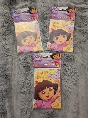 Nuevo Lote SELLADO de 3 Paquetes Invitaciones Fiesta Cumpleaños Dora la Exploradora (24) Foto 1 de 2