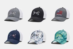 Under Armour Men's UA Fish Hunter Mesh Cap Stretch Fit Mesh Back Fishing Hat - Picture 1 of 25