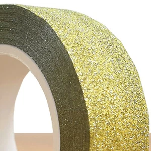 GOLD Glitter Washi Tape 15mm Decorative Paper Craft Masking Stick On Trim 10M - Picture 1 of 3