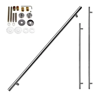 Long Door Pull Handle Stainless Steel Entrance Bar Composite Office Timber Entry - Image 1 of 4