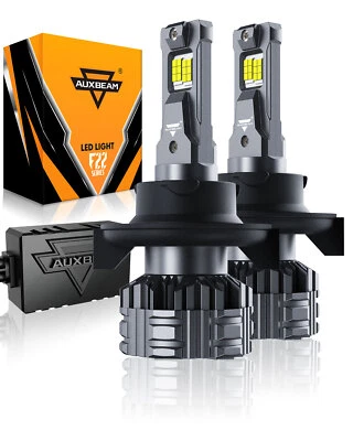 2x AUXBEAM F22 H13 9008 CSP LED Headlight Bulbs High Low Beam Super Bright 6500K - Image 1 of 4