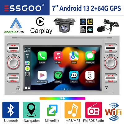 Für Ford Focus C S Max Transit Fiesta 64GB Android 14 Autoradio Carplay Navi KAM - Bild 1 von 4