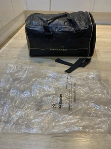 Vintage Head Holdall XL Rare Bag Retro Faux Black & Gold Leather Brand New - Picture 1 of 23