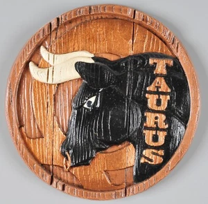 Vintage Zodiac Sign Taurus Ceramic Wall Hanging Mid Century Astrological Sign - Picture 1 of 2