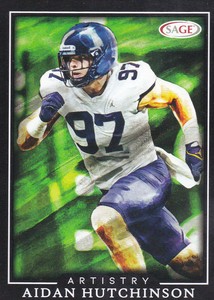 Aidan Hutchinson 2022 SAGE Artistry Black Rookie #2 Detroit Lions