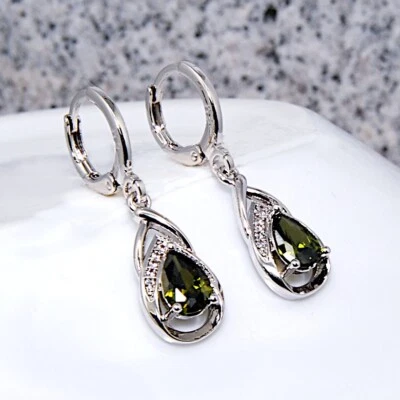  Damenohrringe ausgezeichnete Ohrringe vergoldet Gold 18K /750er Zirkonia Topas - Bild 1 von 3