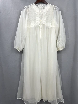 Vintage 60s Gossard Artemis Pegnoir Nylon Gown & Chiffon Robe Ethereal Womens S - Image 1 of 4