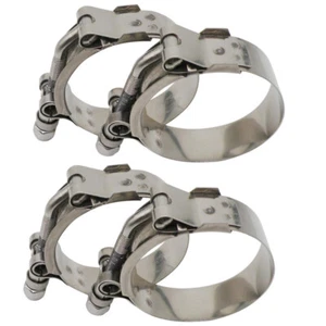 4PCS 2.5" (2.76"-3.07") 301 Stainless Steel T Bolt Clamps Clamp 70mm-78mm - Picture 1 of 8