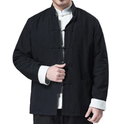 Men Traditional Chinese Tang Suit Jacket Bruce Lee Kung Fu Martial Arts Uniform - Image 1 of 4