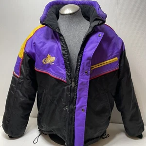 Chaqueta de moto de nieve Trail Rider diseño Choko vintage púrpura/amarillo/negro talla grande - Imagen 1 de 5
