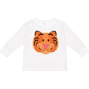 Inktastic Tiger Face Toddler Long Sleeve T-Shirt Animal Kids Cute Jungle Zoo - Picture 1 of 6