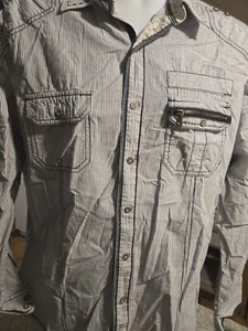 English Laundry Cristopher Wicks Blaque Label Men's Shirt  Zippered Pocket - Picture 1 of 4