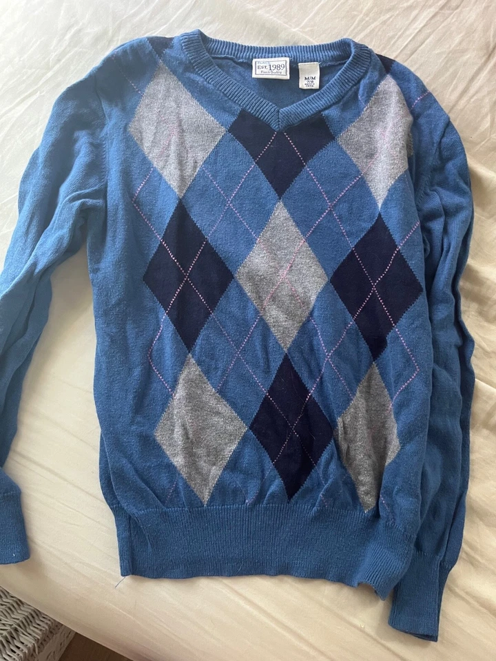 Suéter Argyle Children's Place Boys mediano 7-8 azul  Foto 1 de 2