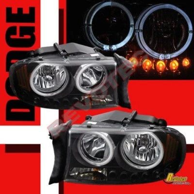 98-04 Dodge Dakota 98-03 Durango Doble Halo LED 1 pieza Estilo Faros Negro Foto 1 de 4