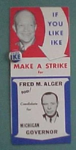 1952 Michigan for Dwight Ike Eisenhower for President coattail brochure pin set- - Picture 1 of 1