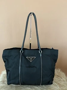 Authentic Prada Tessuto Black Nylon Small Tote Preloved - Picture 1 of 12