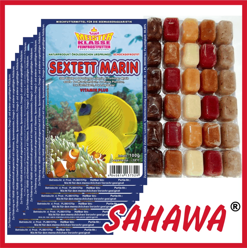 Frostfutter  Fischfutter Aquarium  10x 100g Blister Sorte:Sextett Marin - Bild 1 von 1
