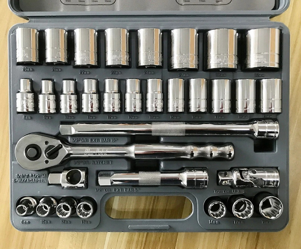 Blue Point Tools 32pc Drive Socket Set Professional Auto Repair Tool BLPATSM1232 - Image 1 of 4