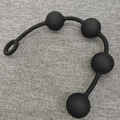 Силиконовые черные шарики с 4 бусинами аналоговая вилка Dildo растяжитель колец сексуальные игрушки - Изображение 1 из 4