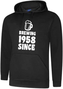 16th To 100th Birthday Gift Present Unisex Mens Black Hoody Brewing Since Hoodie - Picture 1 of 1