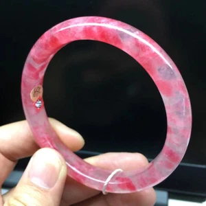 60,3 mm natürlicher hübscher auffälliger Rhodonit Quarz Kristall Armreif Armband Handarbeit - Bild 1 von 3