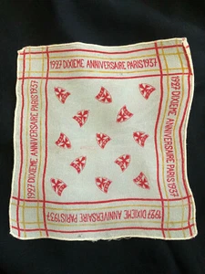 Rare mouchoir en soie souvenir 10eme anniversaire de la JOC 1937 - Imagen 1 de 1