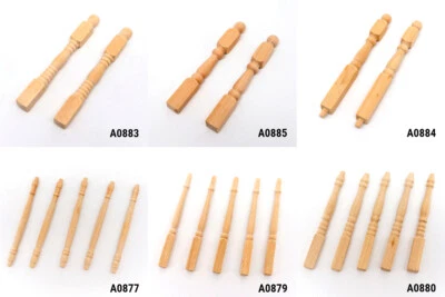 2/5PC 1:12 Scale Dollhouse Miniatures Stair Railings Pillar Building Wooden Kit - Image 1 of 4