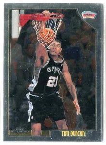 1998-99 Topps Chrome Tim Duncan 2° anno scheda base #49 HOF SAN ANTONIO SPURS - Foto 1 di 1