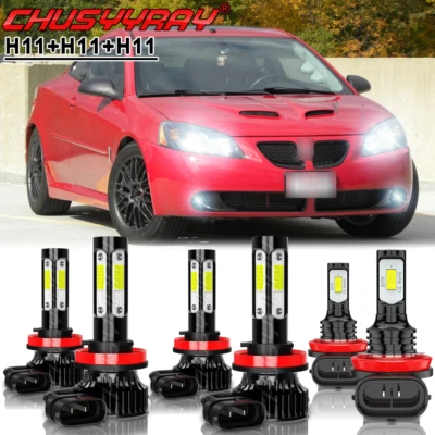 Para Para Pontiac G6 2005-2007 6PC LED Faro + Bombillas Antiniebla Kit Foto 1 de 4