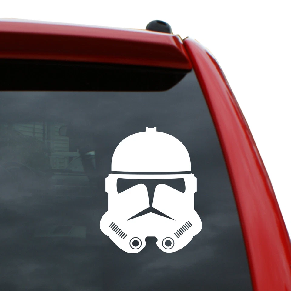 Star Wars / Clone Trooper v2 Vinyl Decal Sticker | Color: White  | 5" tall - Image 1 of 1