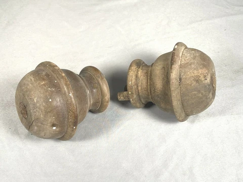 Pair Vintage Wood Furniture Feet ~ LQQK like FINIALS, Repurpose, Salvaged Pieces Cover