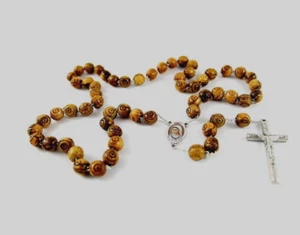 High Quality Natural Old Olive Wood Rosary Hand Made in JERUSALEM Holy Land - Picture 1 of 1