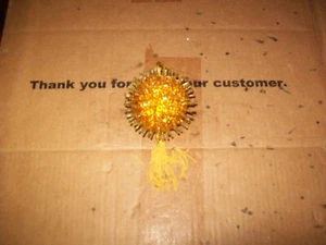 Vintage 1970-1980 Handmade Sequin Ball Christmas Ornament Gold - Picture 1 of 3