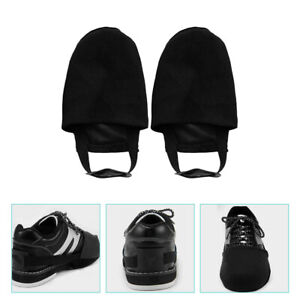 Wo 2 Pack Bowling Shoe Slider Women Men Adjustable Black Cover Elastic Band