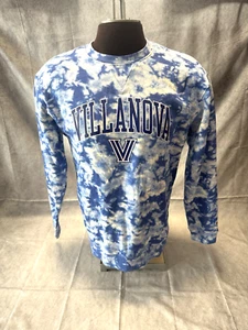 NCAA Villanova Wildcats Champion Pullover Medium Blue tie dye Sweatshirt New - Picture 1 of 8