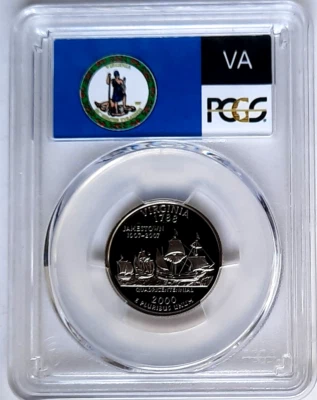 2000-S Clad Proof Virginia State Quarter-PCGS PR 70 DCAM-State Flag - Image 1 of 4