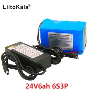 LiitoKala 24V 6AH 6S3P Li-Ion Battery Pack Scooter Electric City E Bike Bicycle - Picture 1 of 9