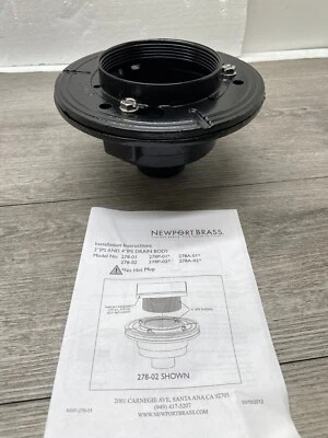 Cuerpo de drenaje de ducha Newport latón 278-02 desagües decorativos hierro fundido 4" IPS Foto 1 de 3