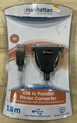 Manhattan 336581 USB to DB25 Female Full Speed USB to Parallel Printer Converter - Image 1 of 4