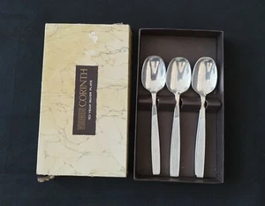Vintage Mid-Century Set of 6 Viners Corinth Silver Plated Spoons in Box 1960s - Picture 1 of 12