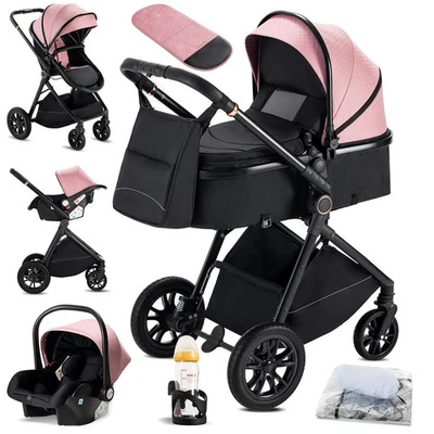 Kinderwagen 3 in 1 Buggy Babybett Komplett Set - Image 1 of 4