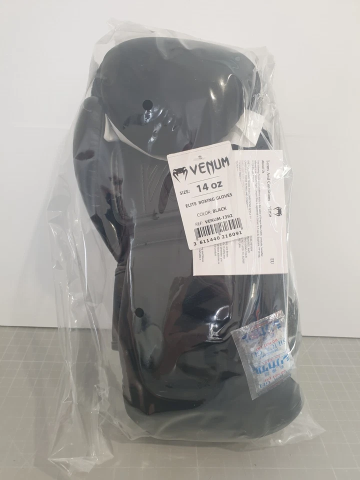 Venum Elite Boxing Gloves Boxhandschuhe Schwarz 14oz (VENUM-1392)