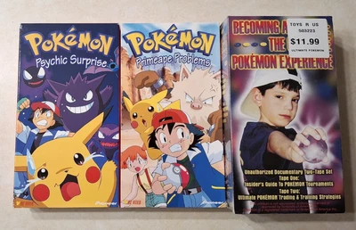 Pokemon VHS Tapes Lot Vintage Psychic Surprise Primeape Problems Becoming Master - Image 1 of 4