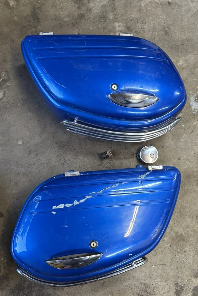 98-04 KAWASAKI VN1500 VULCAN NÓMADA ALFORJA MALETAS JUEGO CON LLAVE TAPA GAS Foto 1 de 4