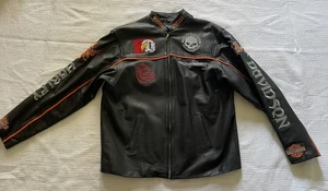 Harley Davidson (D' FRANK'S) Herren Schwarz Leder Motorrad Jacke Gr. L MEXIKO - Bild 1 von 10