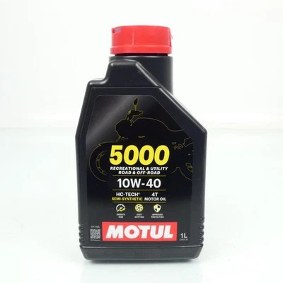 Lubrifiant huile Motul 5000 10W40 1L pour moto route tout terrain scooter quad - Photo 1/2