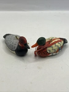 Vintage Duck Christmas Ornaments Made In Hong Kong Rustic Lake Cabin Decor - Picture 1 of 5