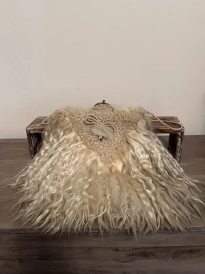 Cartera de colección años 50 caniche cordero manguito piel de oveja novedad invierno accesorio Foto 1 de 4